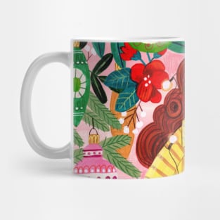 Midcentury Festive Christmas Woman Mug